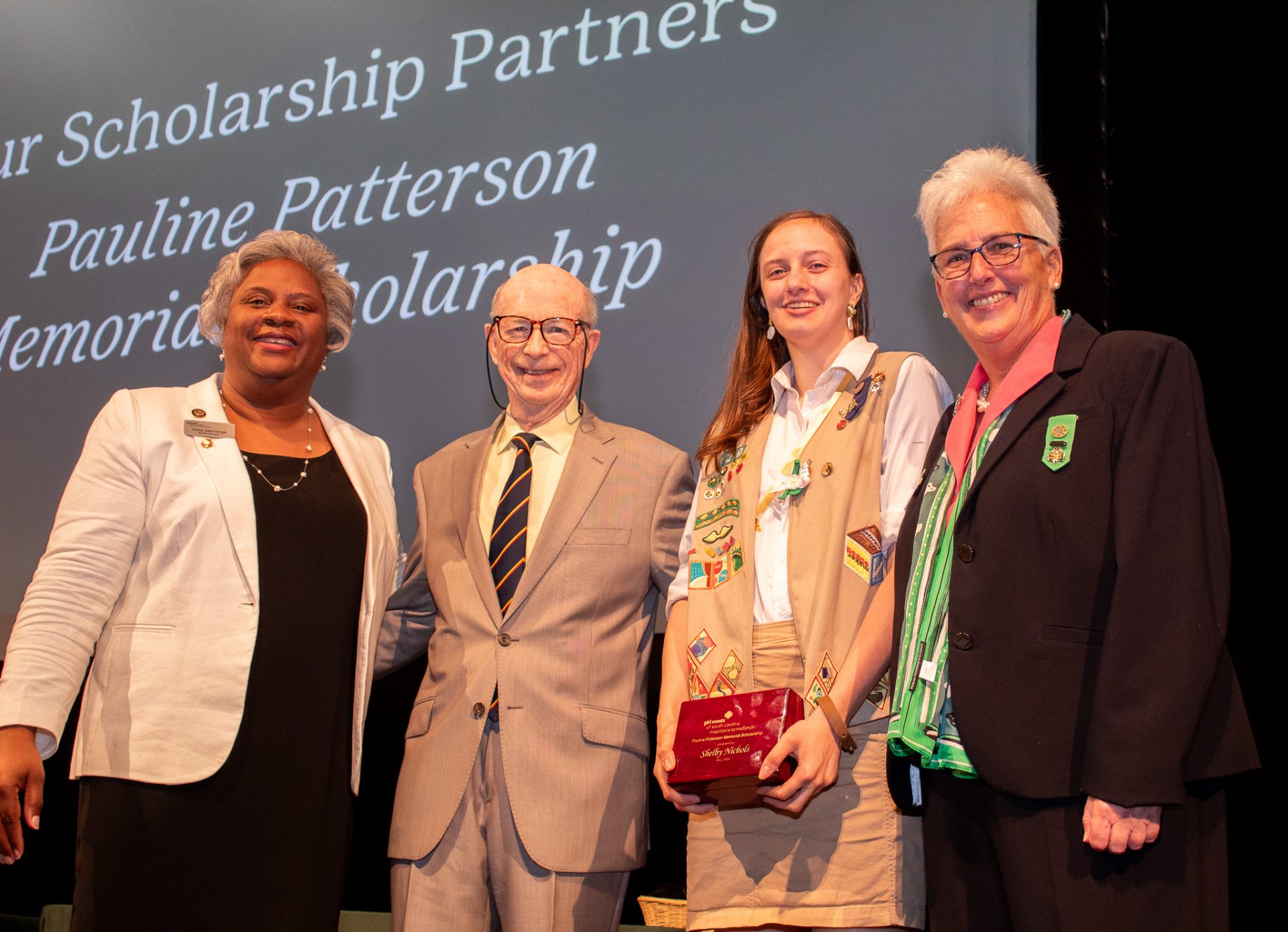 the Pauline Patterson Memorial Scholarship is awarded by her husband at the highest awards ceremony