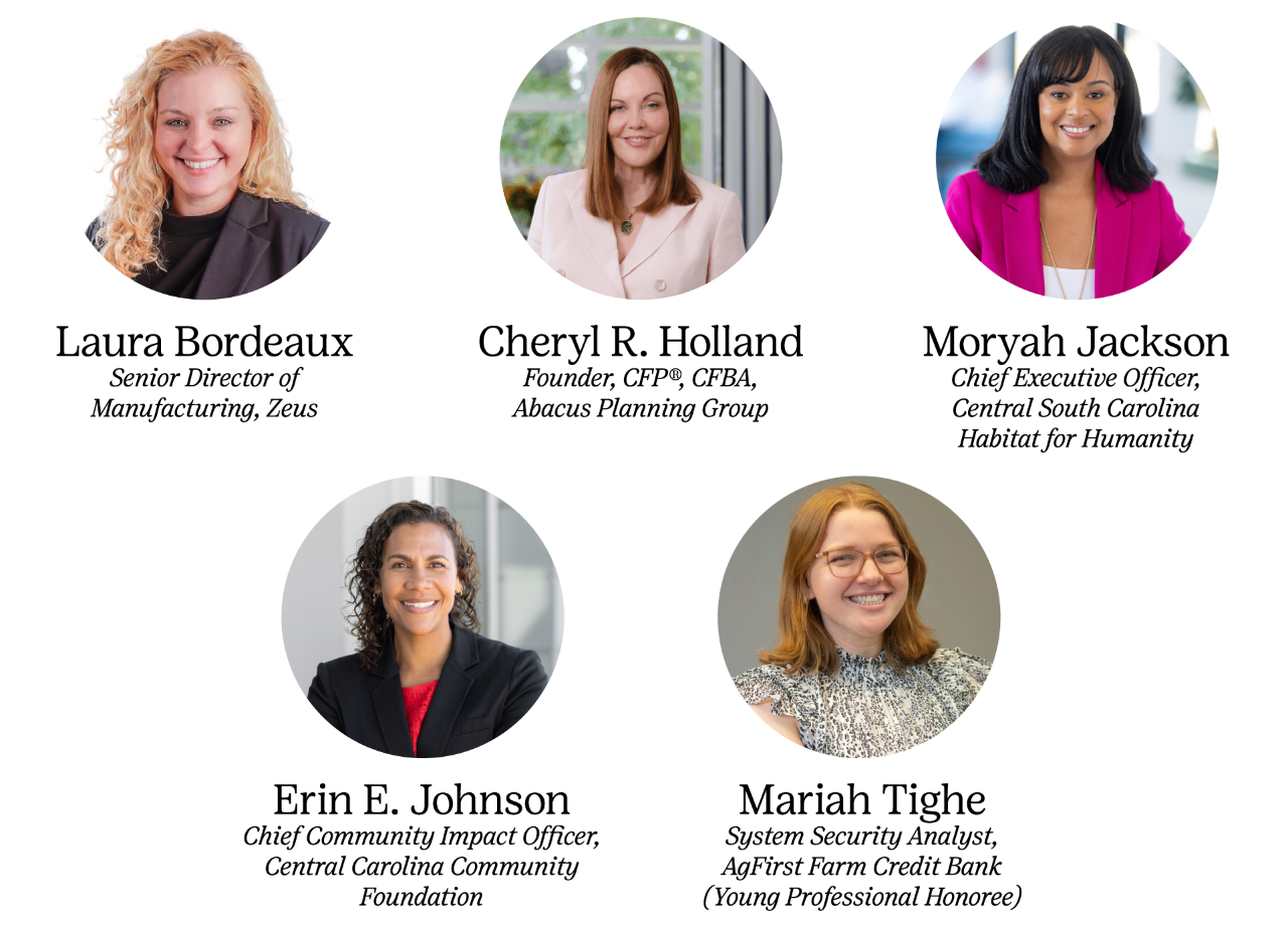 Headshots of Laura Bordeaux, Cheryl R. Holland, Moryah Jackson, Erin E. Johnson, MPH, and Mariah Tighe,